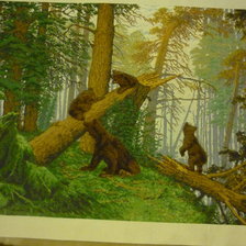 Работа «утро в сосновом лесу, (золотое руно)»