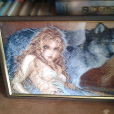 Работа «девушка с волком»