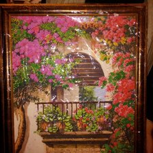 Работа «Цветы на балконе»