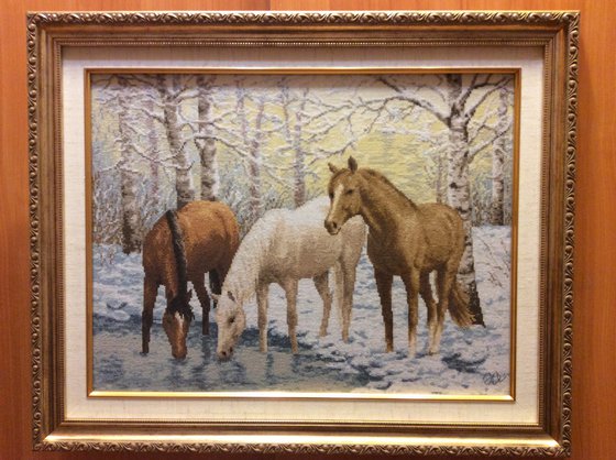 Работа «Лошади у реки.»