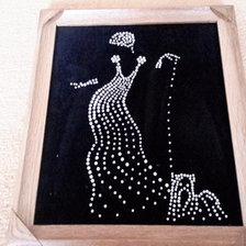 Работа «Дама с собачкой. (СТРАЗЫ)»