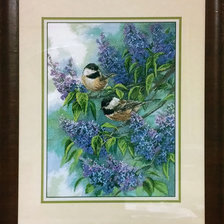 Работа «Синицы и сирень»