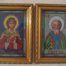 Работа «именные иконы. бисер»