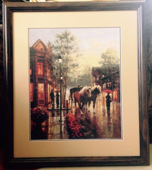 Работа «Весенний дождь, старинный город»