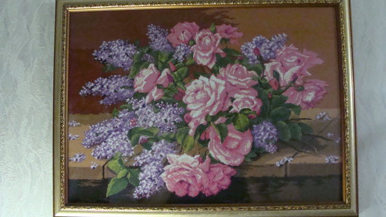 Работа «Сирень и розы»