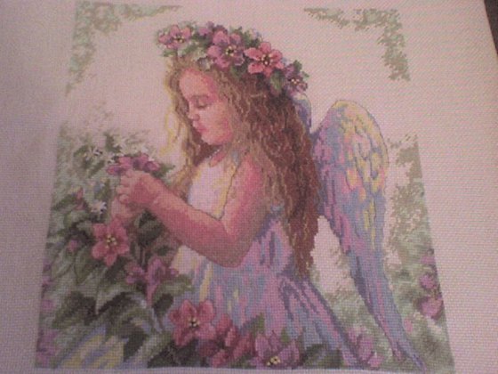 Работа «Цветочный ангел.вышила для доченьки»