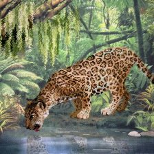 Работа «Леопард у воды»