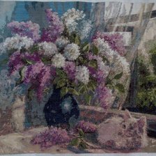 Работа «Кошка и сирень»