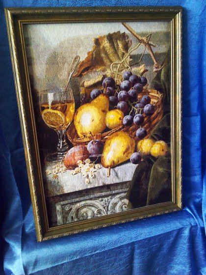 Работа «Натюрморт с виноградом и грушами»