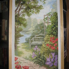 Работа «Скамейка в саду»