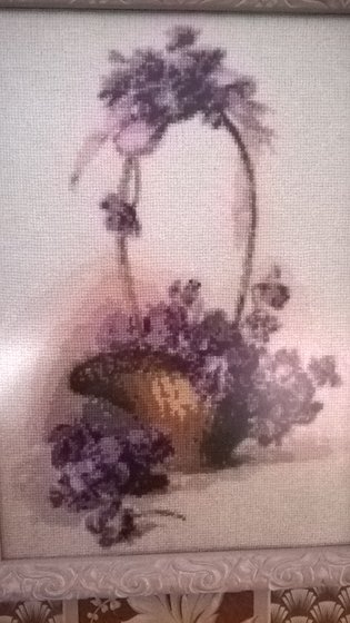 Работа «корзина с фиалками»