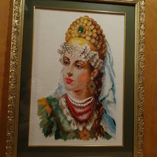 Работа «Боярыня.  Вышивка  бисером»