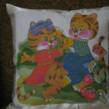 Работа «Подушка "Весёлые тигрята."»
