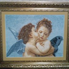 Работа «Амур и Психея. Дети. Вышивала 4 месяца.»