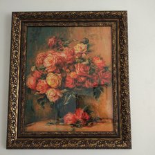 Работа «Букет роз по картине Ренуара Делался из набора Риолис»