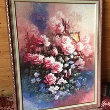Работа «Бабочка и розы»