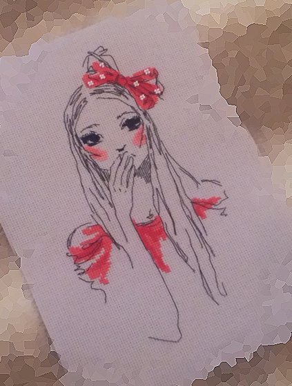 Работа «Девушка с бантом / дизайн Валя Лебединец»