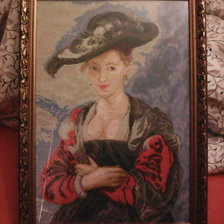 Работа «Дама в соломенной шляпке в оформлении»