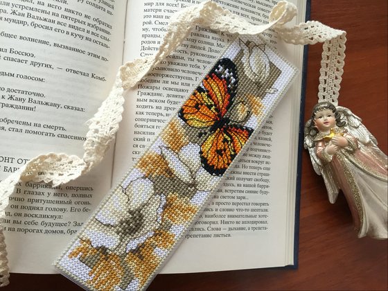 Работа «Закладка для книг от Vervaco "Оранжевая бабочка"»