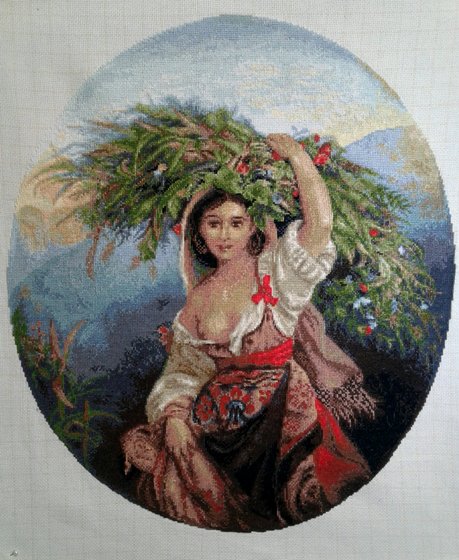 Работа «Итальянка с цветами.»