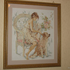 Работа «Девушка с собакой от ланарте»