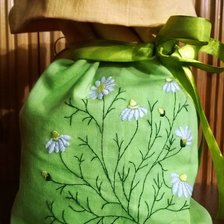 Работа «Мешочек для трав  "Ромашки".»