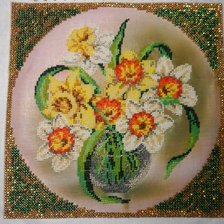 Работа «Нарциссы (ювелирный бисер)»