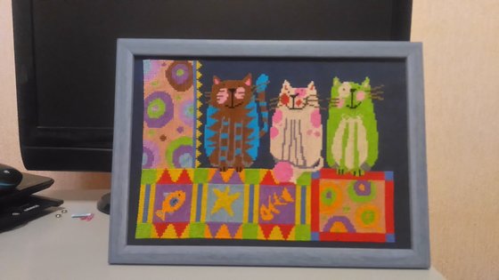 Работа «Веселые коты»