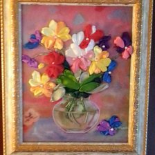 Работа «Цветы Лентами»