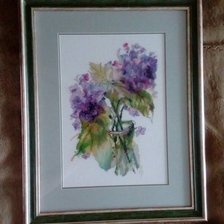 Работа «Акварельная гортензия»