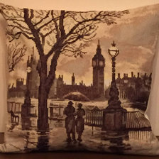 Работа «Подушка "Лондонский дождь"»