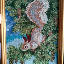 Работа «Белочка на ветке сосны»