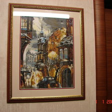 Работа «Снег в городе»