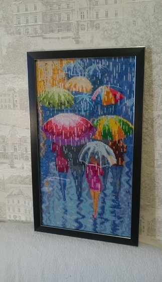 Работа «Яркие зонтики»