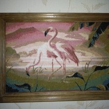 Работа «Розовый фламинго - дитя заката»
