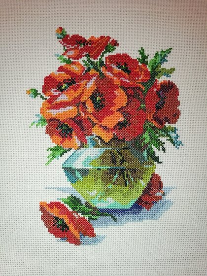 Работа «Маки в вазе»