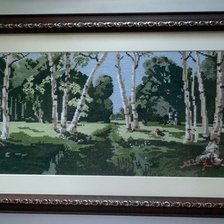 Работа «Березовая роща по мотивам картины Архипа Куинджи»