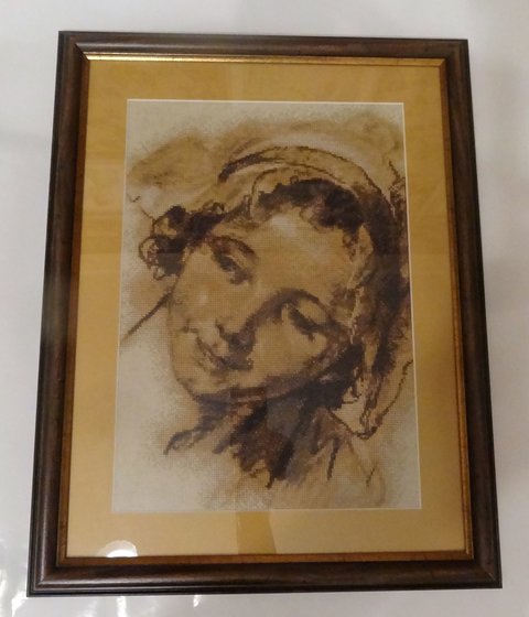 Работа «Голова молодой женщины по мотивам картины Жан-Батиста Грёза»