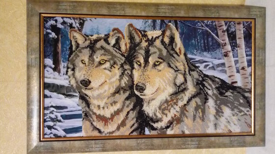 Работа «Волки в зимнем лесу»