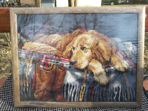 Работа «Собака на пледе.»