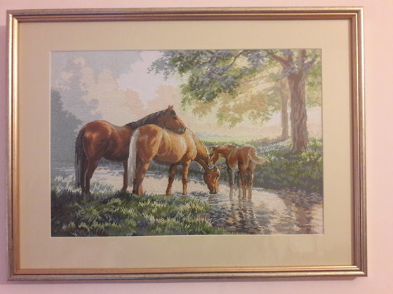 Работа «"Horses by a stream" DIMENSIONS»