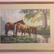 Работа «"Horses by a stream" DIMENSIONS»