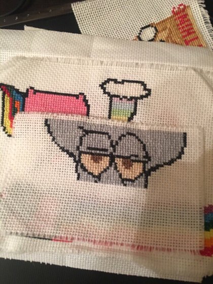 Работа «Набивала руку в вышивке по клеткам)))»