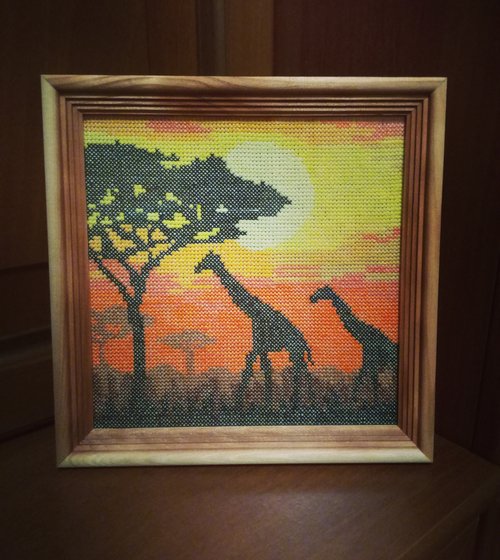 Работа «Жирафы на закате (сентябрь 2018)»