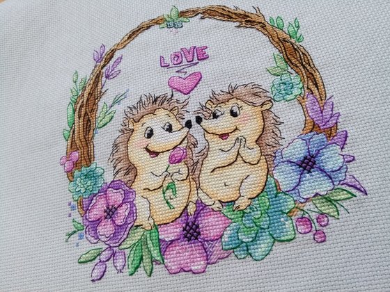 Работа «"Влюбленные ёжики"»