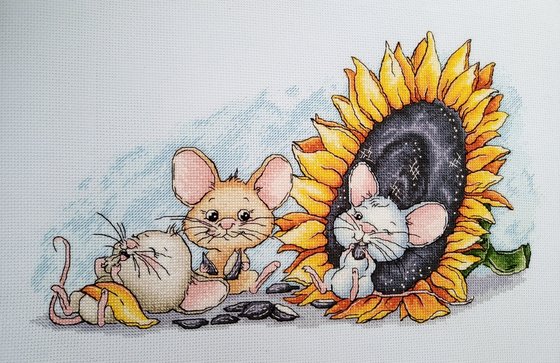 Работа «"Мышки с подсолнухом"»