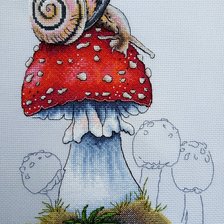 Работа «"Мухомор с улиткой"»