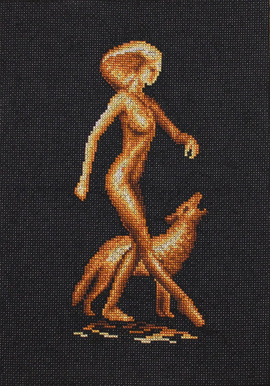 Работа «Девушка с волком»