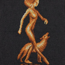 Работа «Девушка с волком»