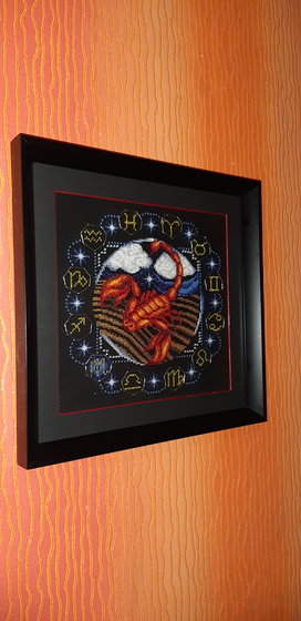 Работа «Вышивка крестом Panna. Знаки зодиака. Скорпион  Размер работы 21»